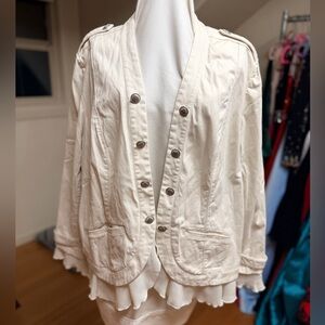 Chico's Ruffle Romance Open-Front Blazer